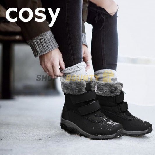 Cosy Winter Warm Waterproof Snow Plush Boot Black / 5.5-6