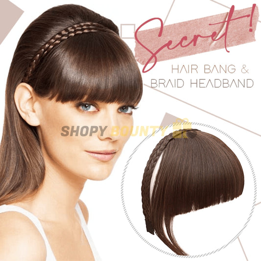 Secret Bang & Braid Headband Full Dark Brown