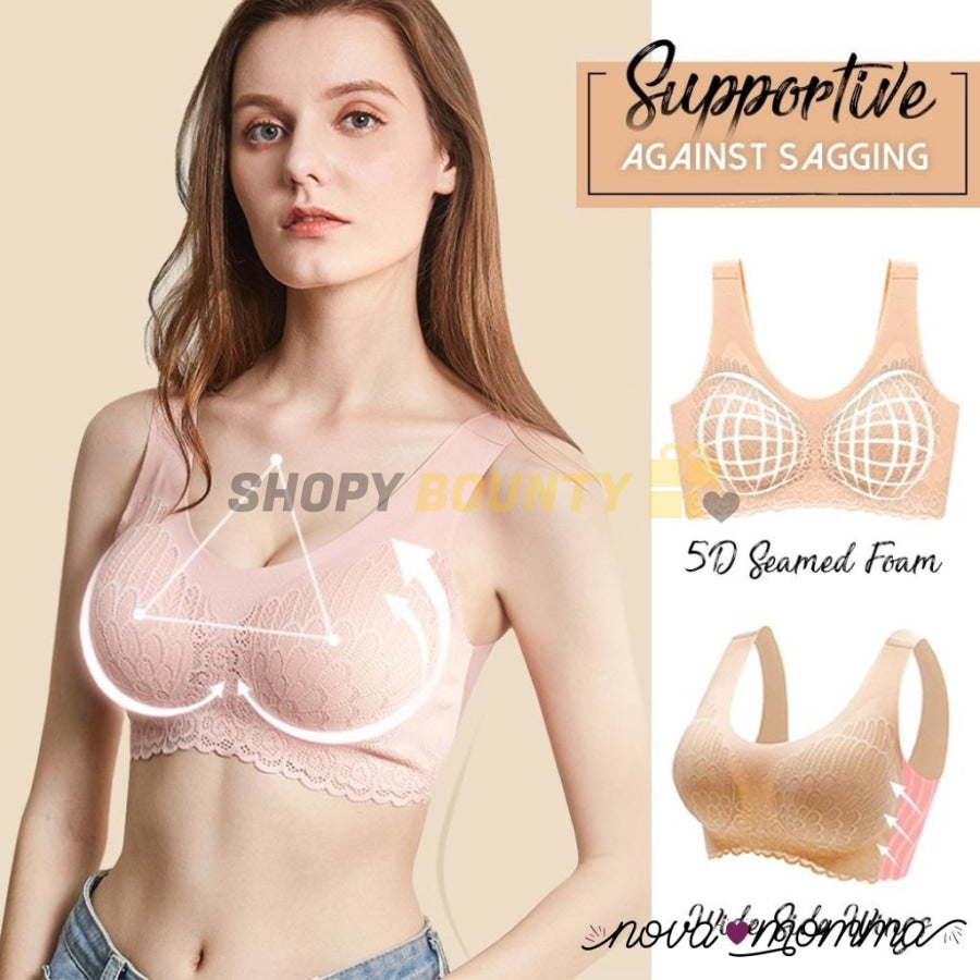 Up To 67% Off! 5D Wireless Contour Bra Pink / M